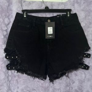 NWT | Fashion Nova | After Dark Denim Short - Black | Size 7